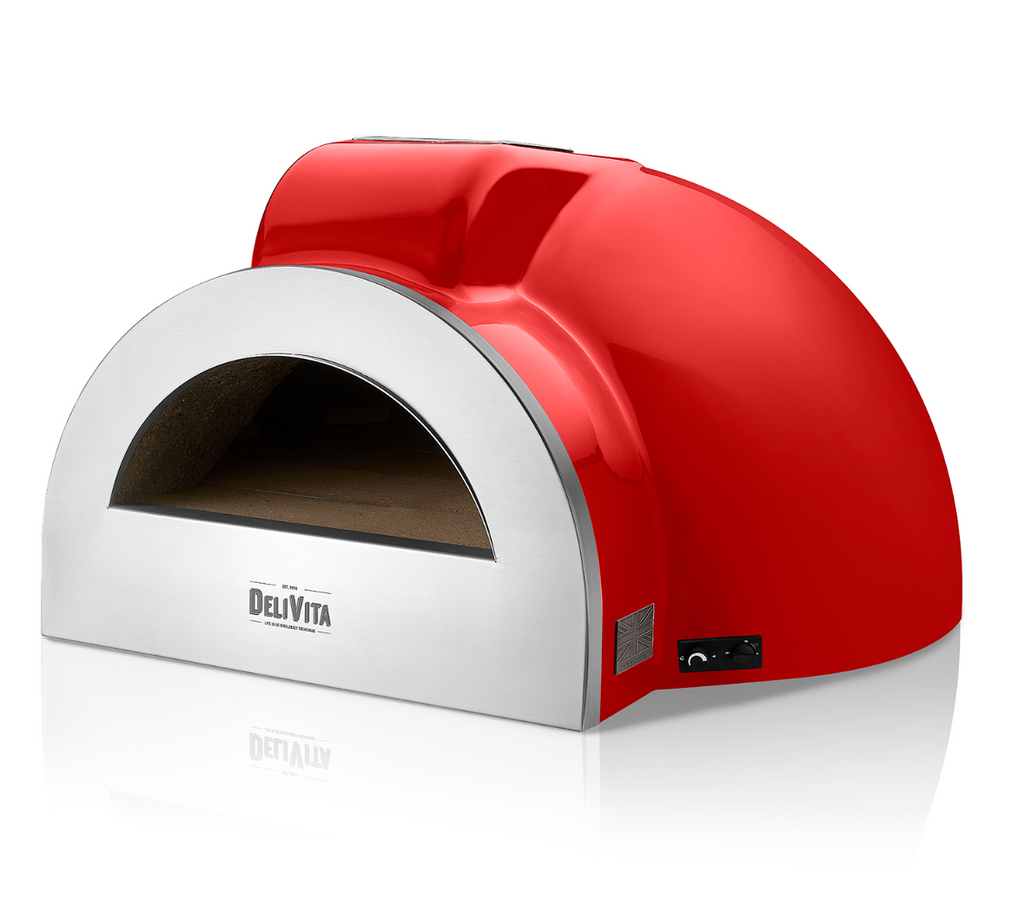 Delivita - Pro Dual Fuel Deluxe complete Collection - Chilli Red + Flue Pipe & Rain cap